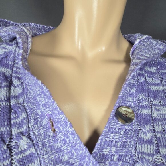Y2K Purple Hooded Sweater Cap sleeves Size XS Pockets Grunge Fairy 2000s - Picture 4 of 9